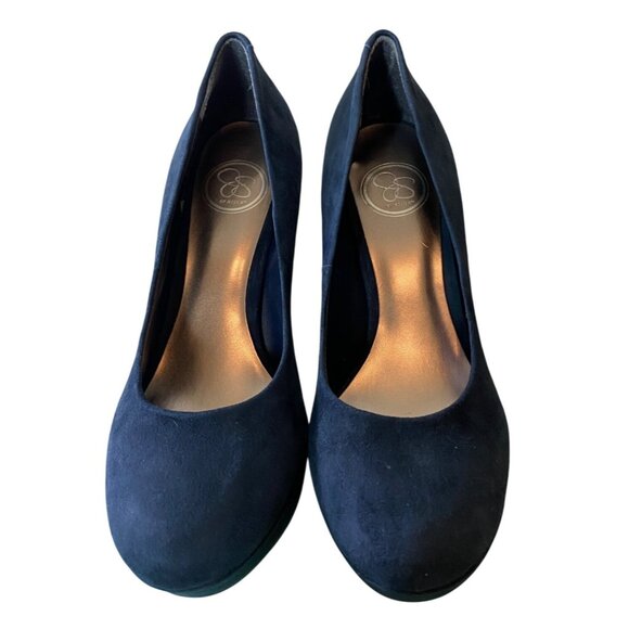 Jessica Simpson Navy Blue Suede Platform Heels Size 9B - Picture 7 of 9